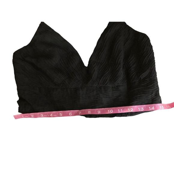 Badgley Mischka Neutral Stripe Dress Sleeveless Fit & Flare Knee Length Blue L - Picture 13 of 15